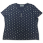 Karen Scott Women's Split Neck T-Shirt Blue Size M