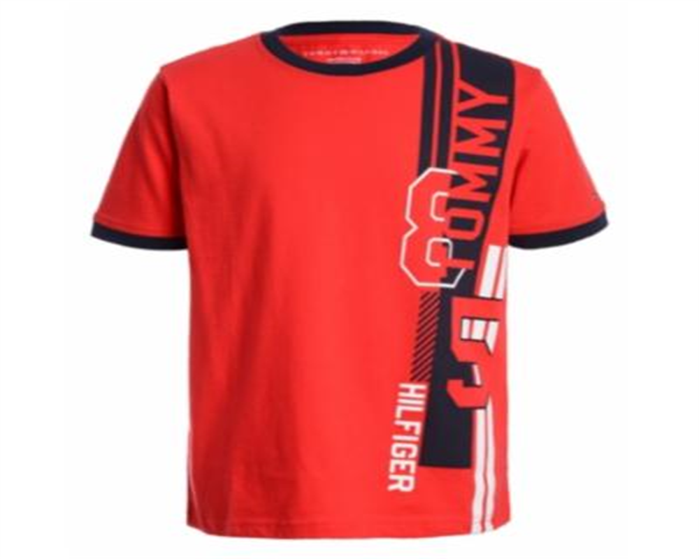 Tommy Hilfiger Little Boy's Side Logo Ringer T-Shirt Red Size 6