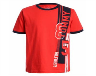 Tommy Hilfiger Little Boy's Side Logo Ringer T-Shirt Red Size 6