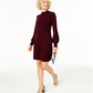 Charter Club Women's Mock Neck Cashmere Sheath Dress Red Size X-Large