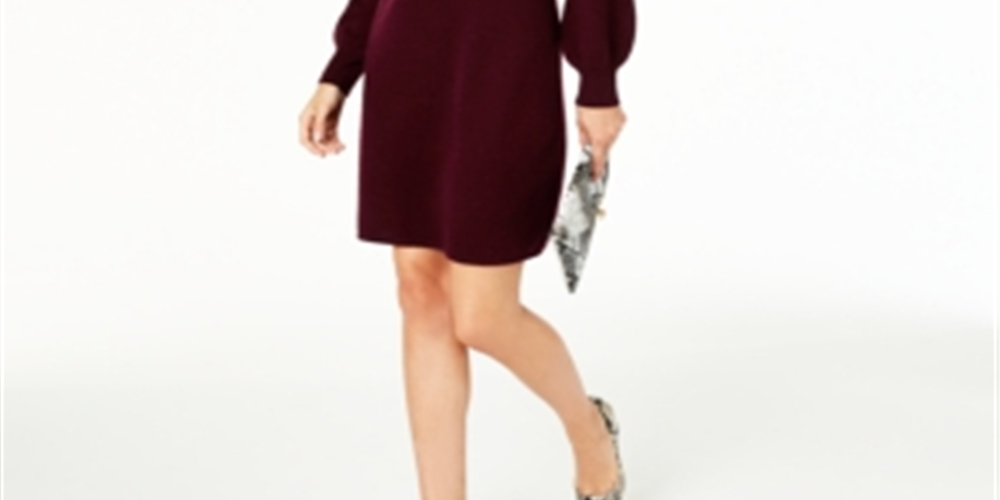 Charter Club Women's Mock Neck Cashmere Sheath Dress Red Size X-Large