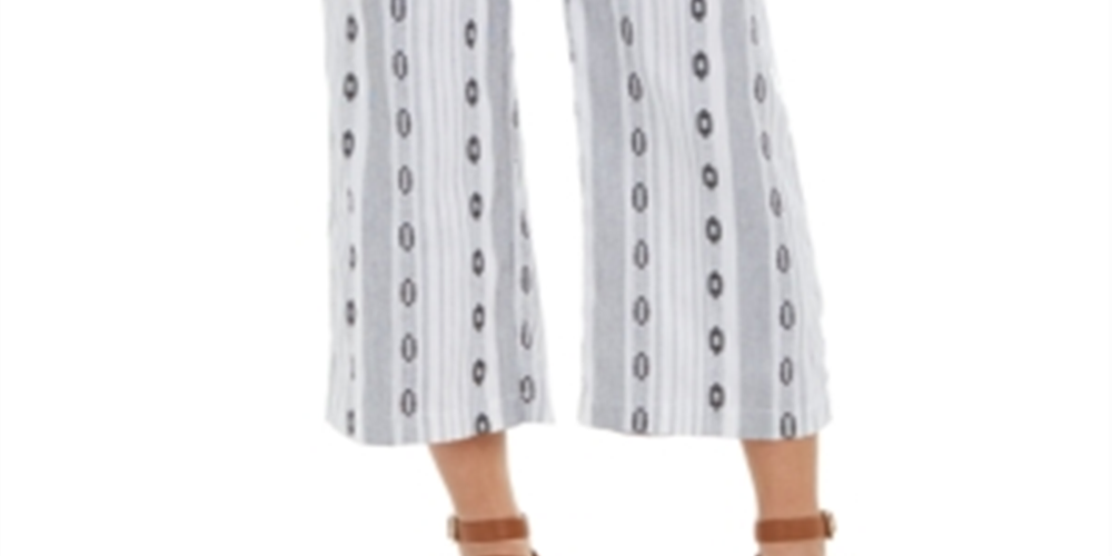 Style & Co Women's Cropped Jacquard Pants White Size XX-Large