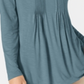 Style & Co Women's Long Sleeve Pintuck Top Blue Size XS