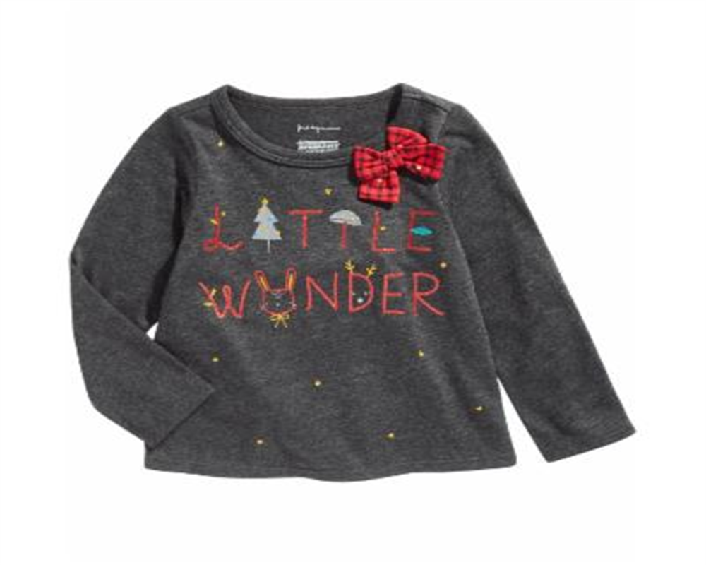 First Impressions Toddler Girl's Little Wonder Print T-Shirt Gray Size 3T