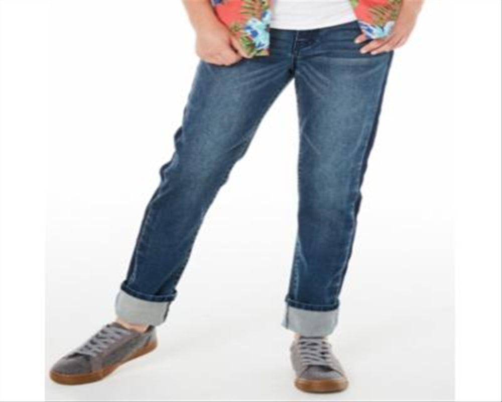 Epic Threads Big Boy's Sutton Slim Straight Fit Stretch Two Tone Jeans Blue Size 12