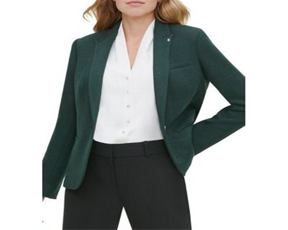 Tommy Hilfiger Women's Long Sleeve Button French Terry Jacket Green Size -12