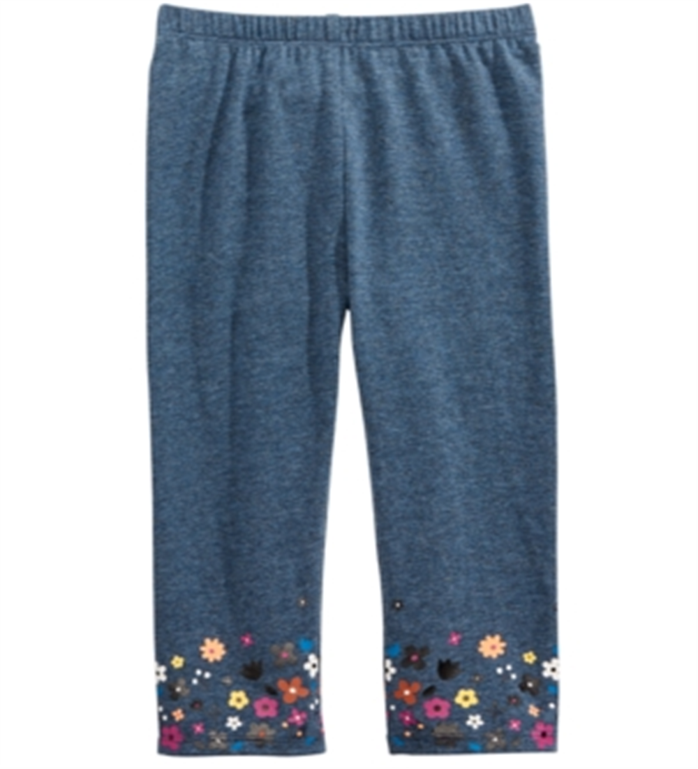 First Impressions Toddler Girl's Floral Border Leggings Blue Size 4 T