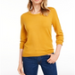 Maison Jules Women's Crewneck 3/4 Sleeve Sweater Yellow Size S