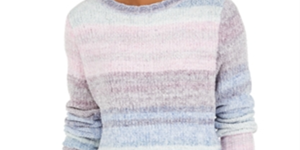 Style & Co Women's Chenille Space Dyed Sweater Purple Size S