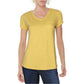 Style & Co Women's Pocket V Neck T-Shirt Yellow Size Petite X-Large