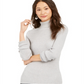Style & Co Women's Ribbed Turtleneck Sweater Silver Size Petite Large