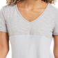 Style & Co Women's  Mixed Media Tie Front Top Gray Size XS