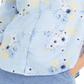 Charter Club Women's Floral Print Linen Blend Shirt Blue Size XS
