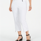 JM Collection Women's Cropped Zipper Trim Pants White Size PP