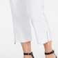 JM Collection Women's Cropped Zipper Trim Pants White Size PP