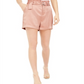 Bar III Women's Belted Satin Shorts Pink Size 4