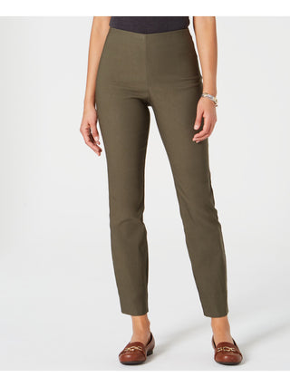 Charter Club Women's Tummy Control Skinny Leg Ankle Pants Green Size 4