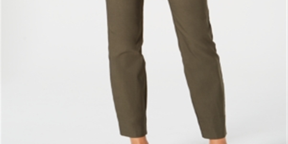 Charter Club Women's Tummy Control Skinny Leg Ankle Pants Green Size 4