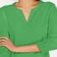 Charter Club Women's Supima Cotton Split Neck Top Green Size S
