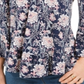 Style & Co Women's Floral Print Lantern Sleeve Off the Shoulder Top  Blue Size XS
