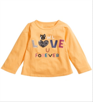 First Impressions Baby Girl's Owl Love U T-Shirt Yellow Size -12 M
