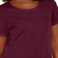 Karen Scott Women's Button Hem Scoop Neck Cotton Top Maroon Size S
