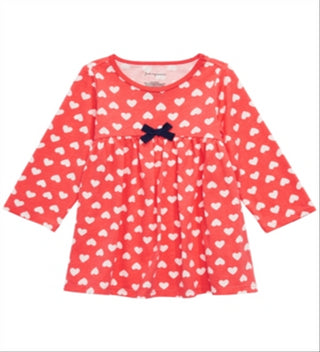 First Impressions Toddler Girl's Heart Print Tunic Orange Size 4 T