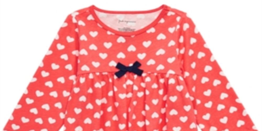 First Impressions Toddler Girl's Heart Print Tunic Orange Size 4 T