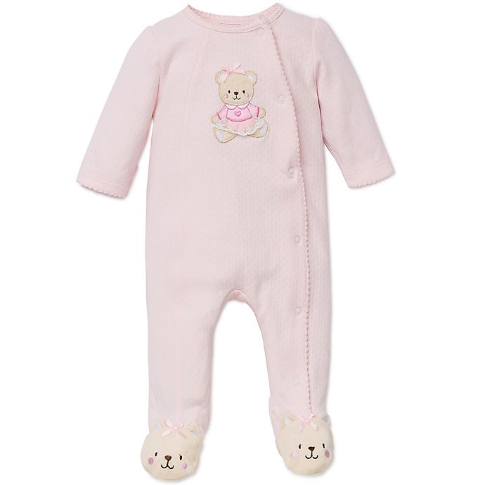 Little Me Baby Girl's Sweet Bear Footed Coverall Pink Size 9 M