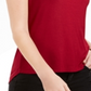 NY Collection Women's Button Sleeve Top  Red Size Petite XL