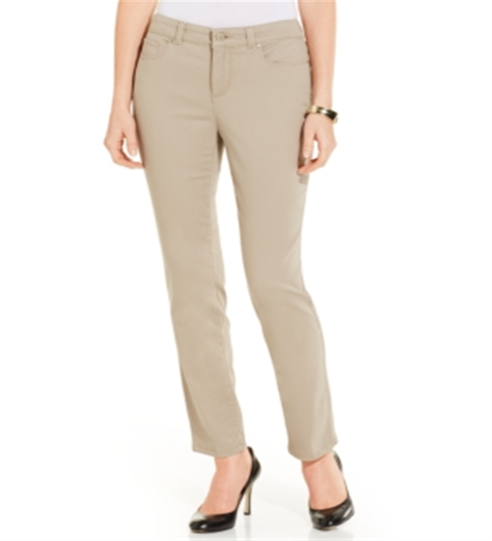 Charter Club Women's Bristol Skinny Ankle Jeans Brown Size 14 P