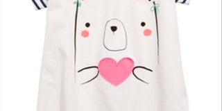 First Impressions Baby Girl's Bear Print Cotton T-Shirt White Size 6-9 M