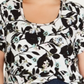 Tommy Hilfiger Women's Oasis Floral Ladder Accent Tee Black size 2XL