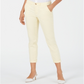 Maison Jules Women's Pocketed Zippered Straight Leg Pants Yellow Size 0