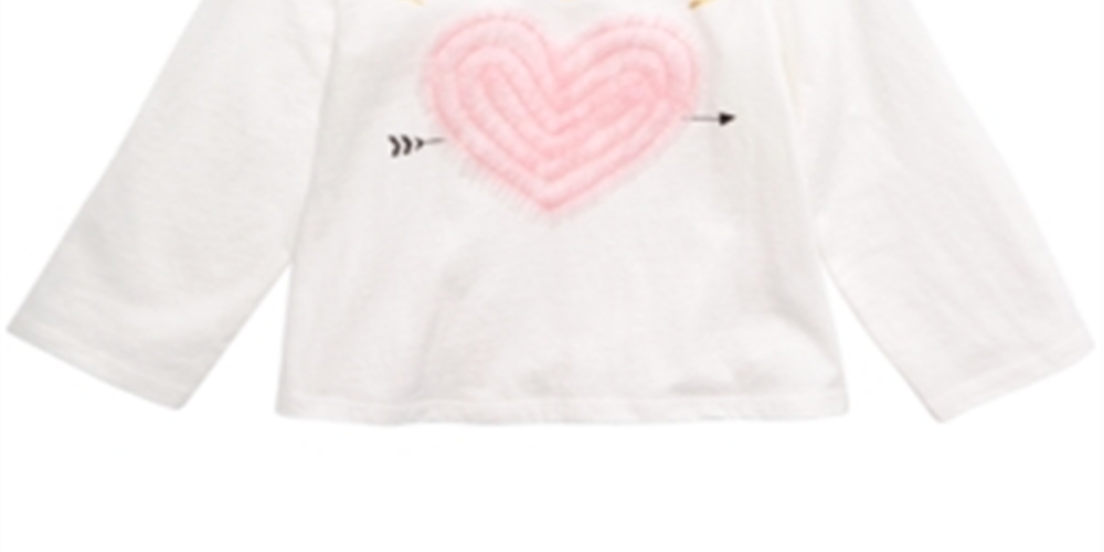First Impressions Baby Girl's Cotton You Stole My Heart T-Shirt White Size 3-6 M