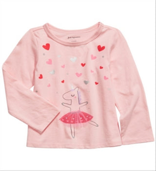 First Impressions Baby Girl's Dancing Unicorn T-Shirt Pink Size 18M