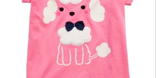 First Impressions Baby Girl's Poodle Print with Faux Sherpa Trim T-Shirt Pink Size 3-6M
