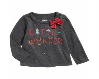 First Impressions Toddler Girl's Little Wonder Print T-Shirt Gray Size 4T