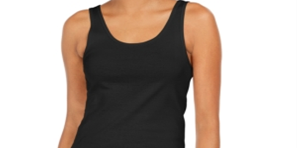 Style & Co Women's Cotton Tank Top  Black Size XS