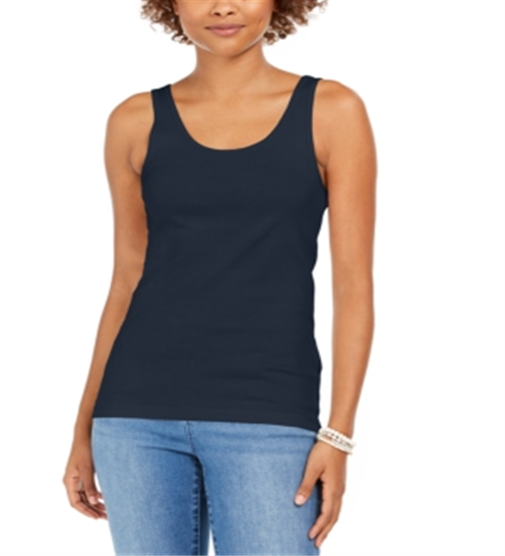 Style & Co Women's Cotton Tank Top  Blue Size M