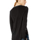 Lucky Brand Women's Printed Button Front Top Black Size M