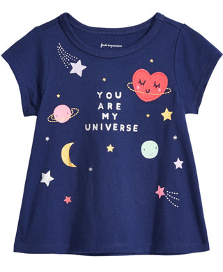 First Impressions Baby Girl's Universe Print Cotton T-Shirt  Blue Size 3-6M