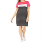 Karen Scott Women's Sport Stripe Dress  Pink Size XS