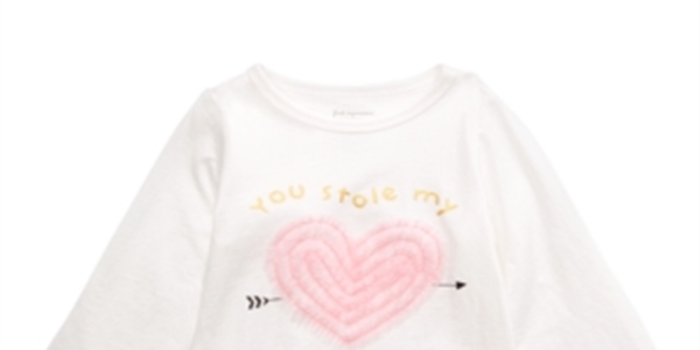 First Impressions Baby Girl's Cotton You Stole My Heart T-Shirt  White Size 18M