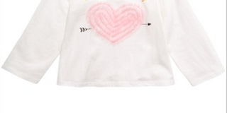 First Impressions Baby Girl's Cotton You Stole My Heart T-Shirt  White Size 18M