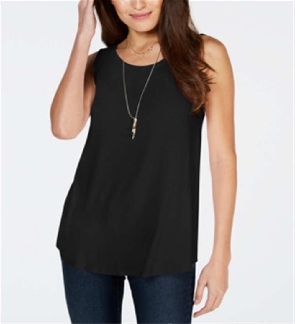 Style & Co Women's Swing Fit Tank Top Black Size M