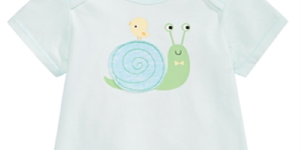 First Impressions Baby Boy's Snail Bodysuit Blue Size -NEWBORN