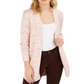 Style & Co Women's Open Marled Knit Cardigan Pink Size XS