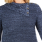 Style & Co Women's Envelope Neck Kangaroo Pocket Knit Sweater Blue Size -XL