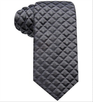 Alfani Men's Geometric Silk Slim Tie Black Size Regular